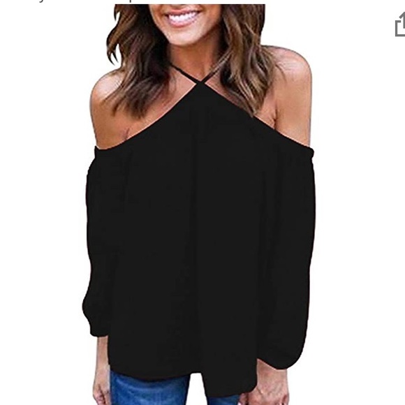 Tops - Black cold shoulder top